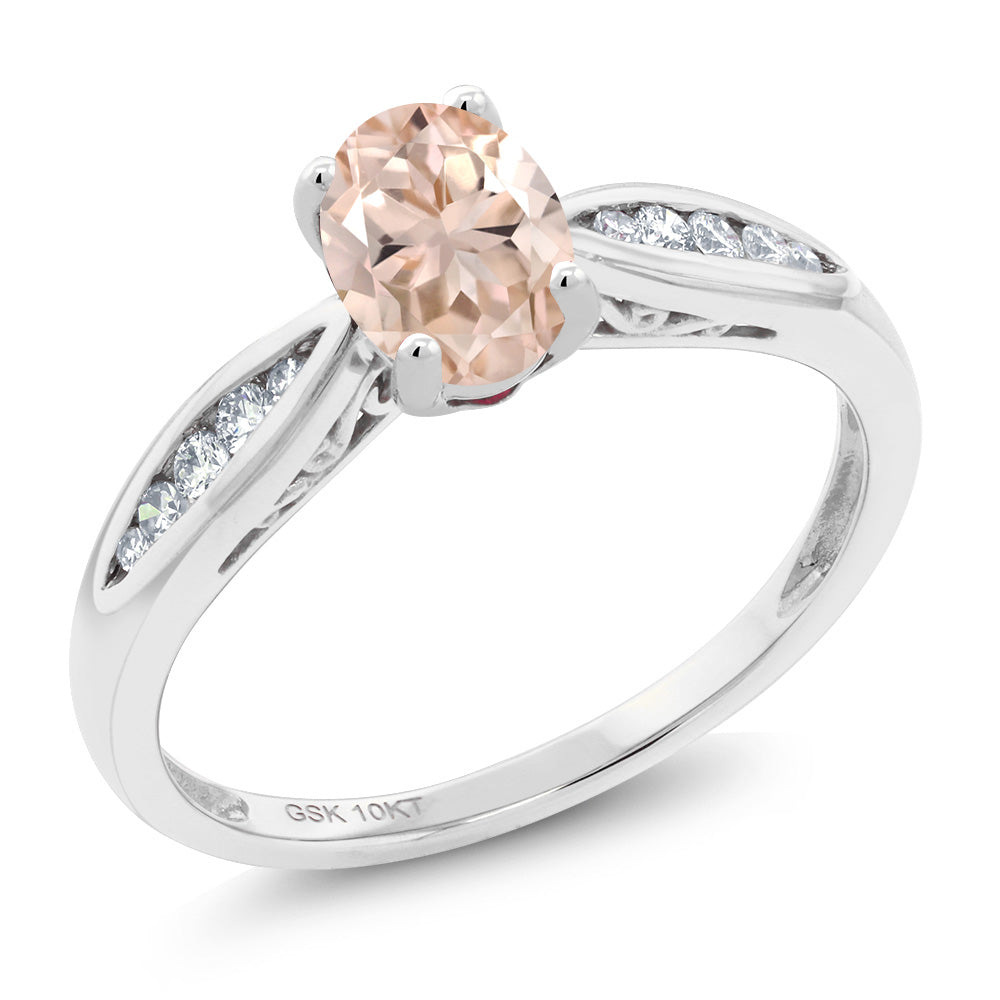 Morganite - October_9_Ring in 10K White Gold
