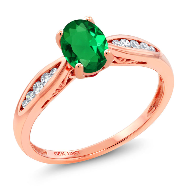 Nano Emerald - May_5_Ring in 10K Rose Gold