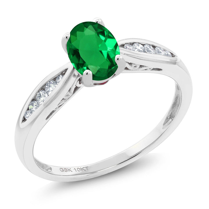 Nano Emerald - May_5_Ring in 10K White Gold