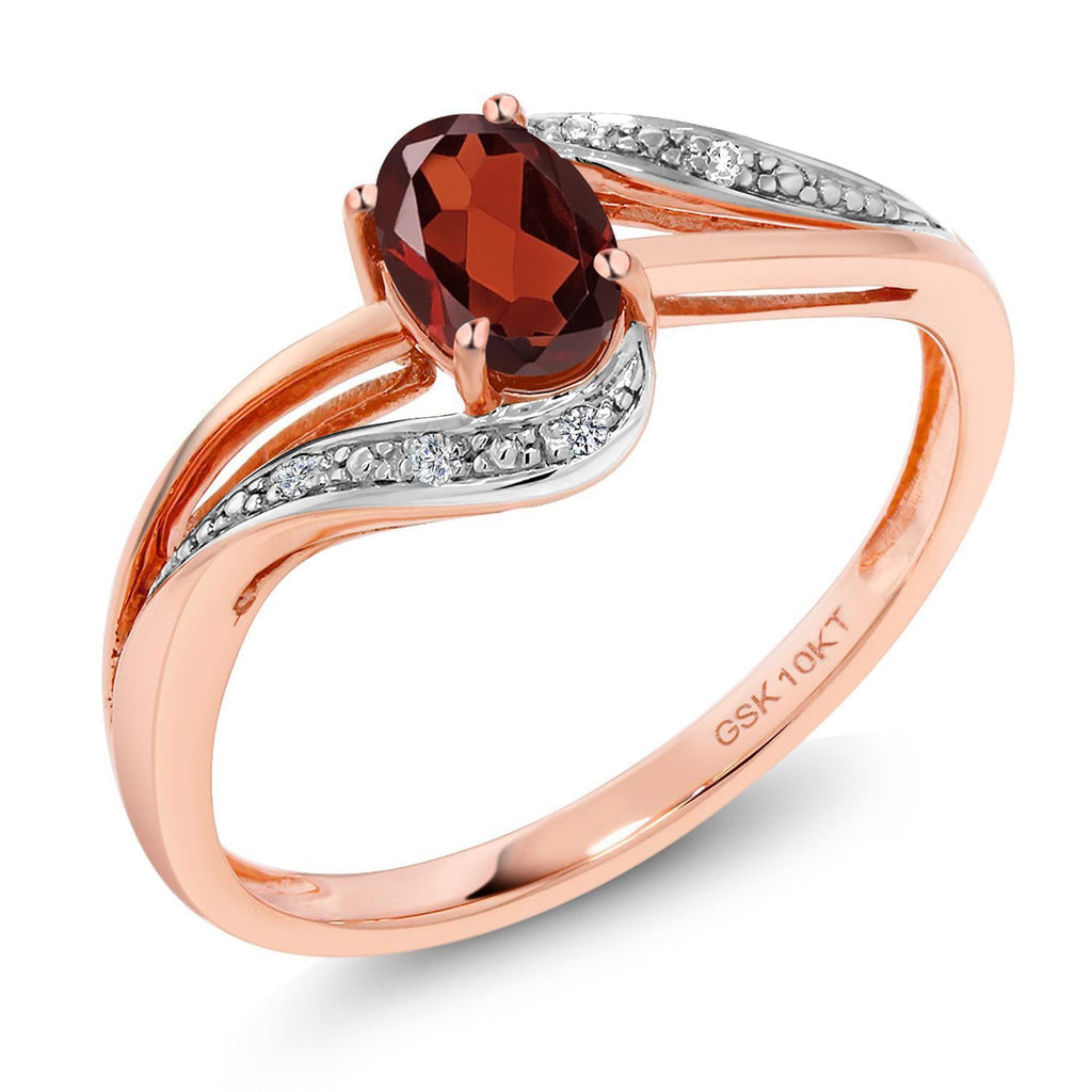 Garnet - January_8_Ring in 10K Rose Gold