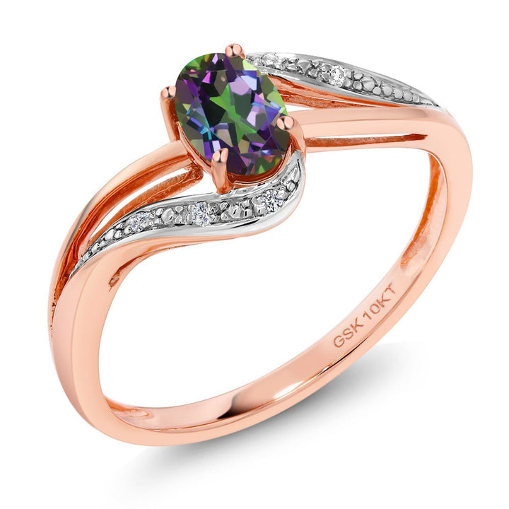 Green Mystic Topaz_5_Ring in 10K Rose Gold