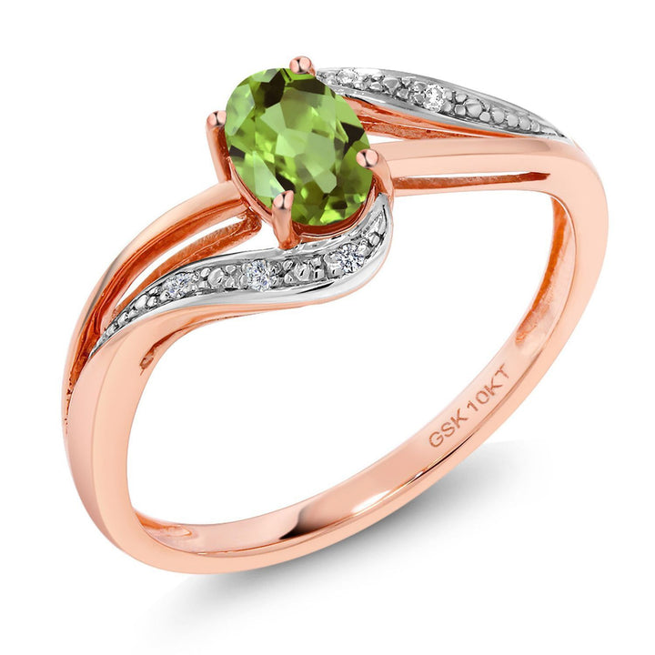 Peridot - August_5_Ring in 10K Rose Gold