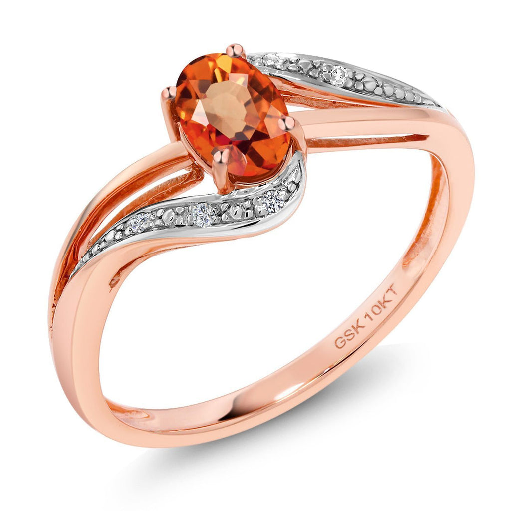 Orange Sapphire - September_7_Ring in 10K Rose Gold