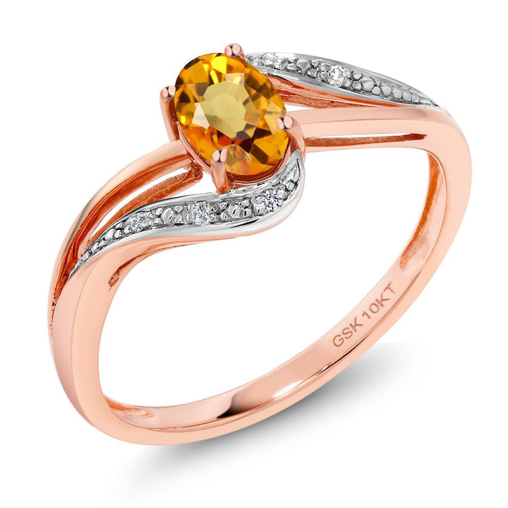 Yellow Sapphire - September_5_Ring in 10K Rose Gold