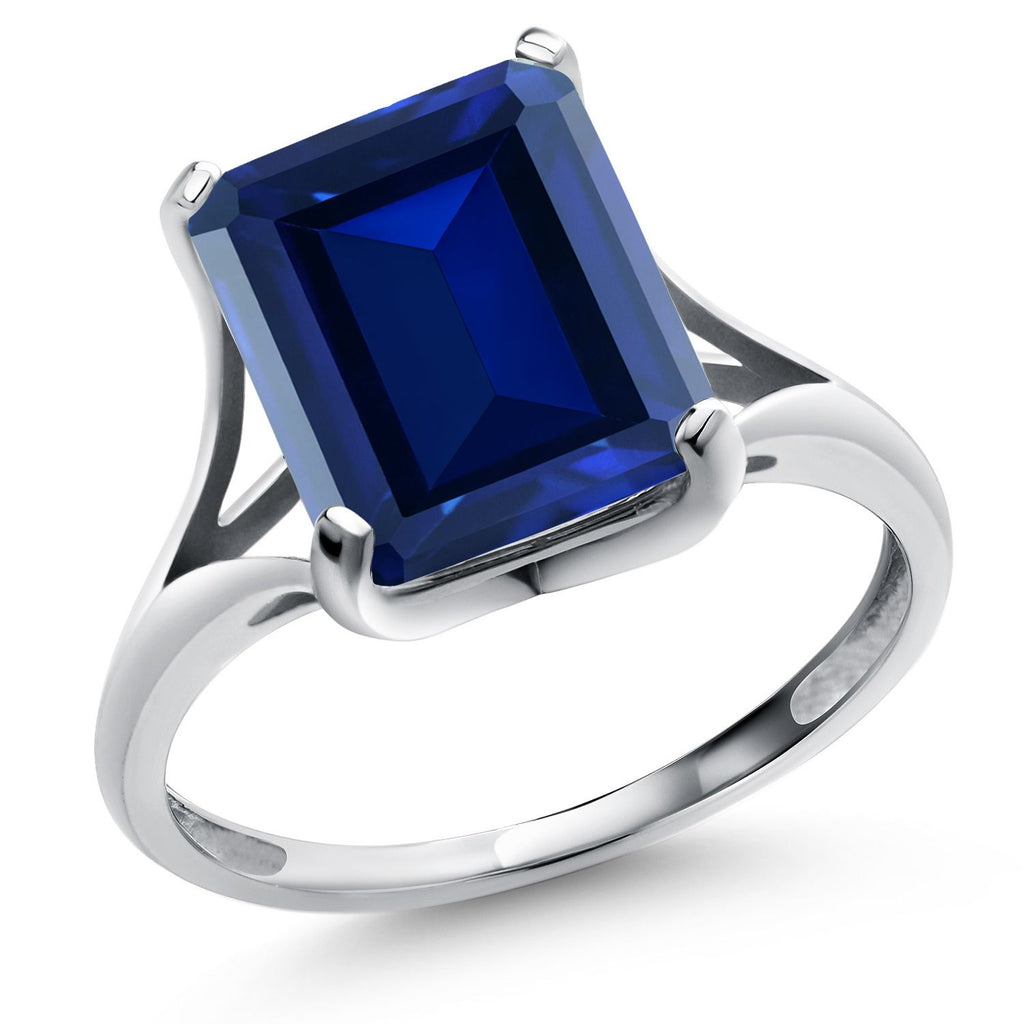 Created Sapphire - September_8.5_Ring in 14K White Gold