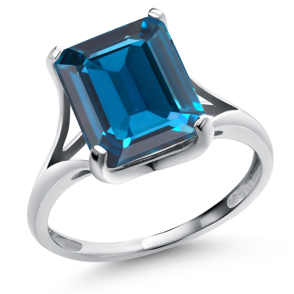 London Blue Topaz - November_6.5_Ring in 14K White Gold