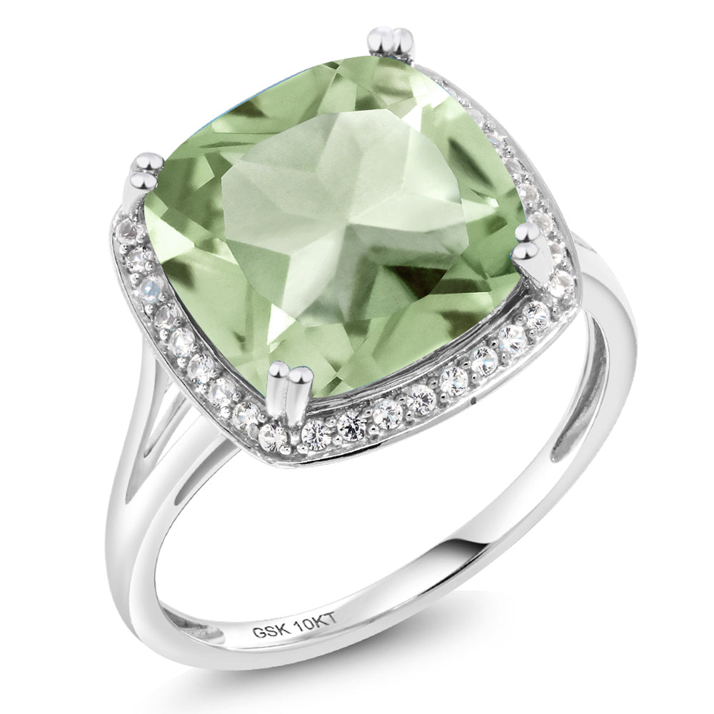 Prasiolite_8_Ring in 10K White Gold