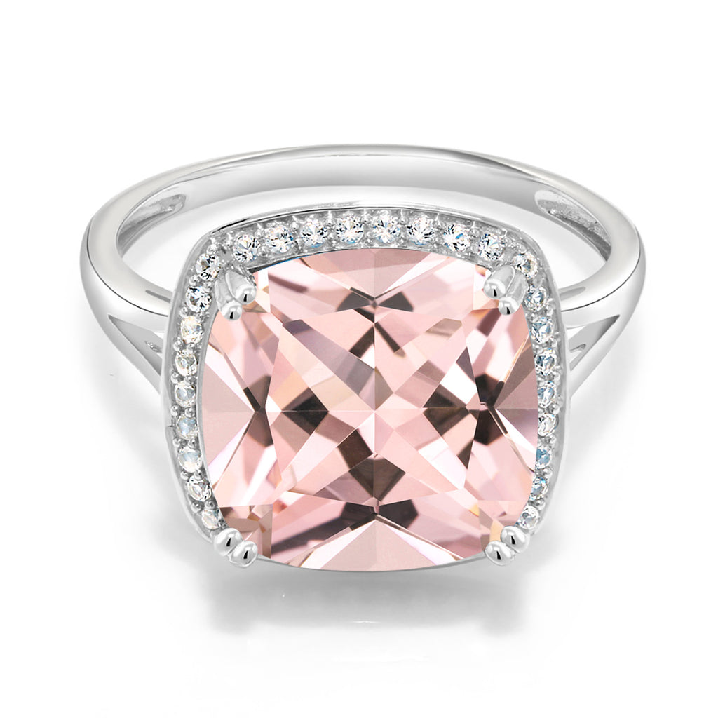 Nano Morganite - October_8_Ring in 10K White Gold