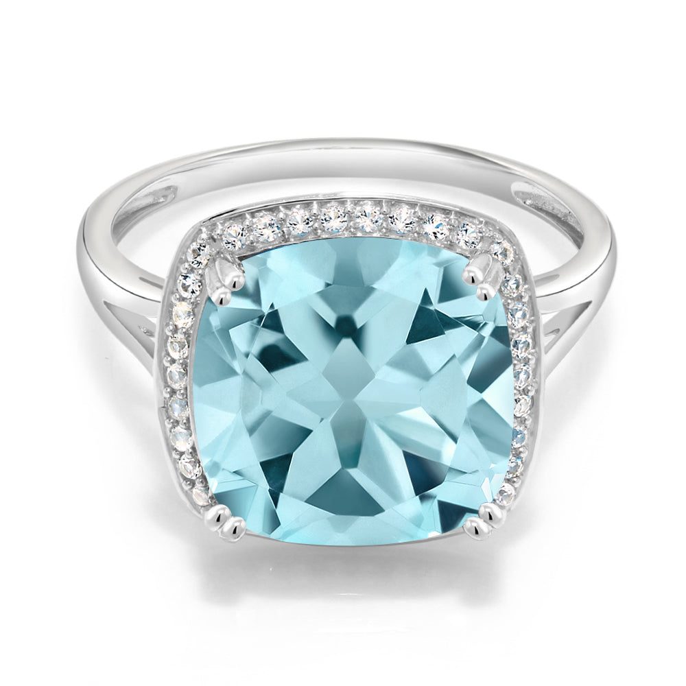 Sky Blue Topaz - November_9_Ring in 10K White Gold