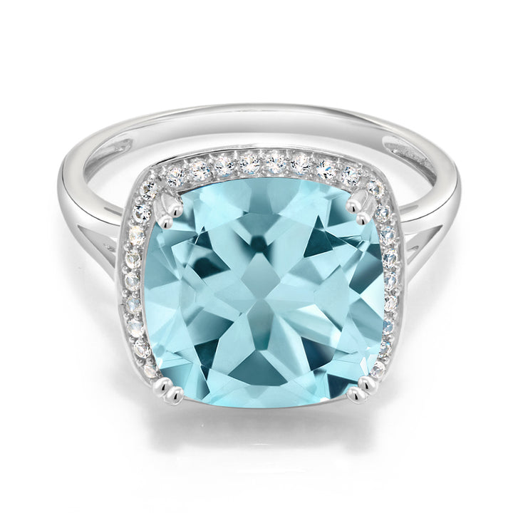 Sky Blue Topaz - November_5_Ring in 10K White Gold