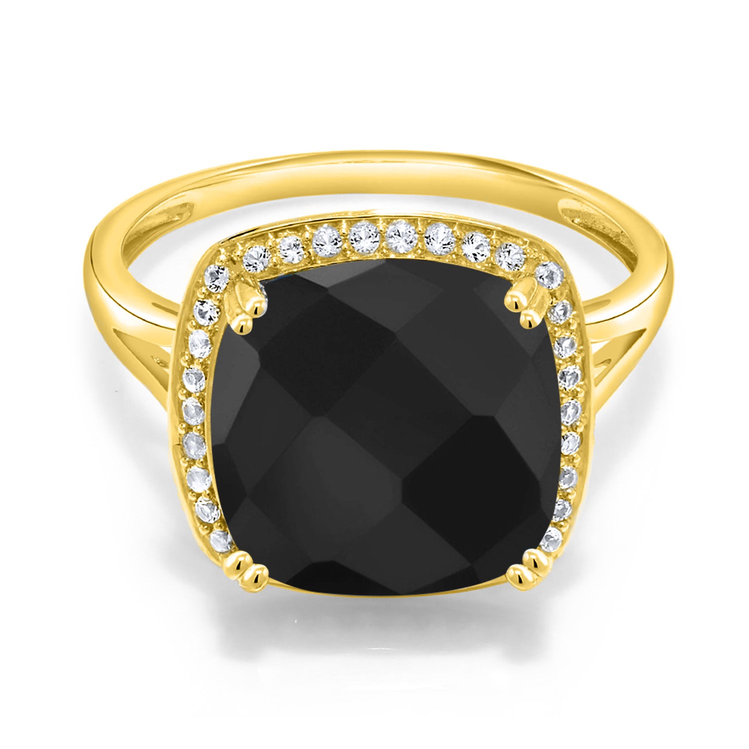 Onyx-Checkerboard - December_7_Ring in 10K Yellow Gold