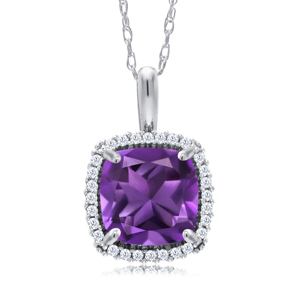 Amethyst - February_Pendant in 10K White Gold
