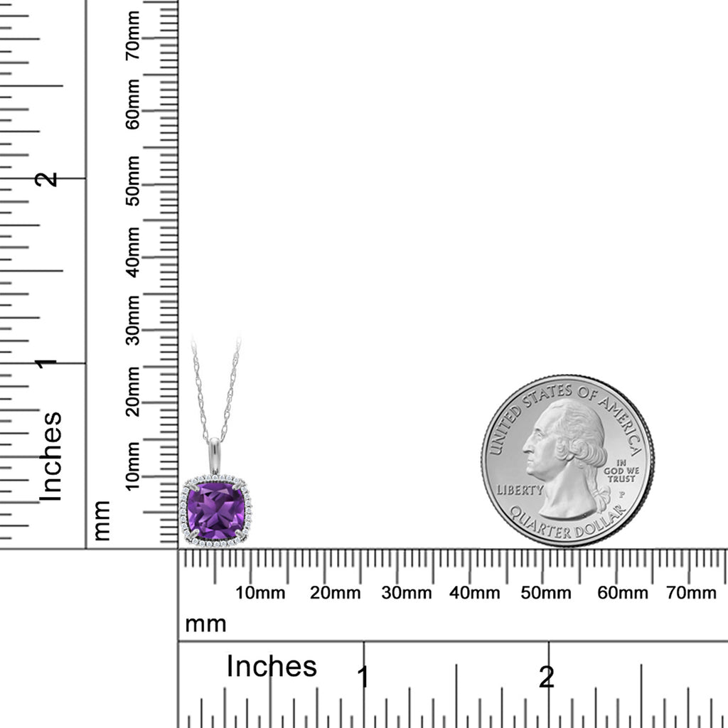 Amethyst and Diamond_Pendant in 10K White Gold