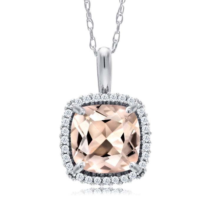 Morganite - October_Pendant in 10K White Gold