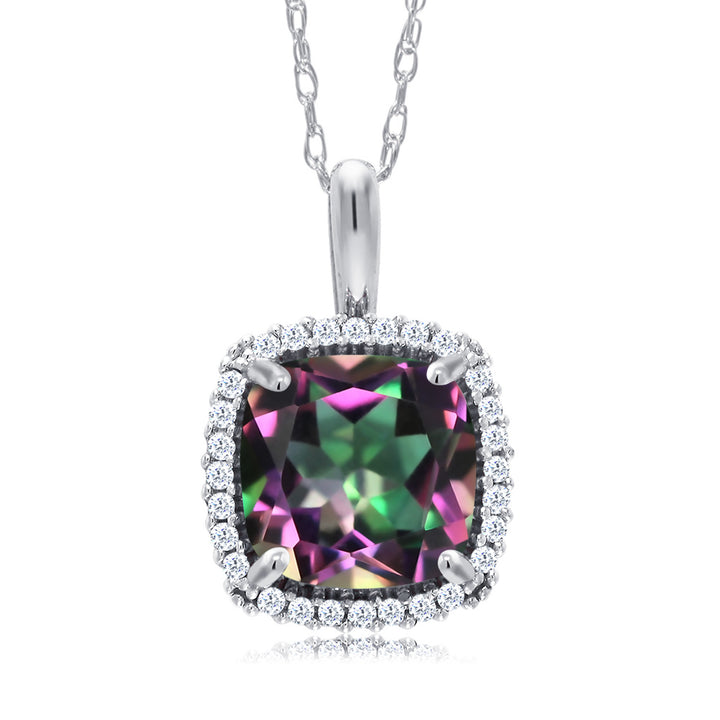 Mystic Topaz_Pendant in 10K White Gold