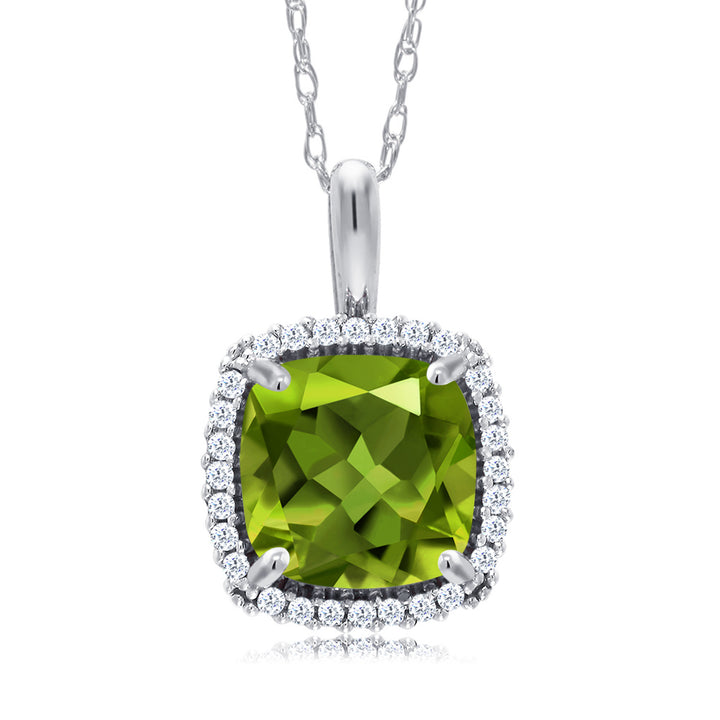 Peridot - August_Pendant in 10K White Gold