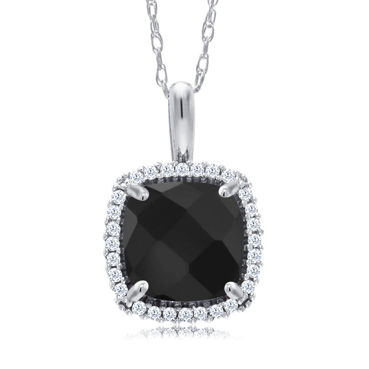 Onyx - December_Pendant in 10K White Gold