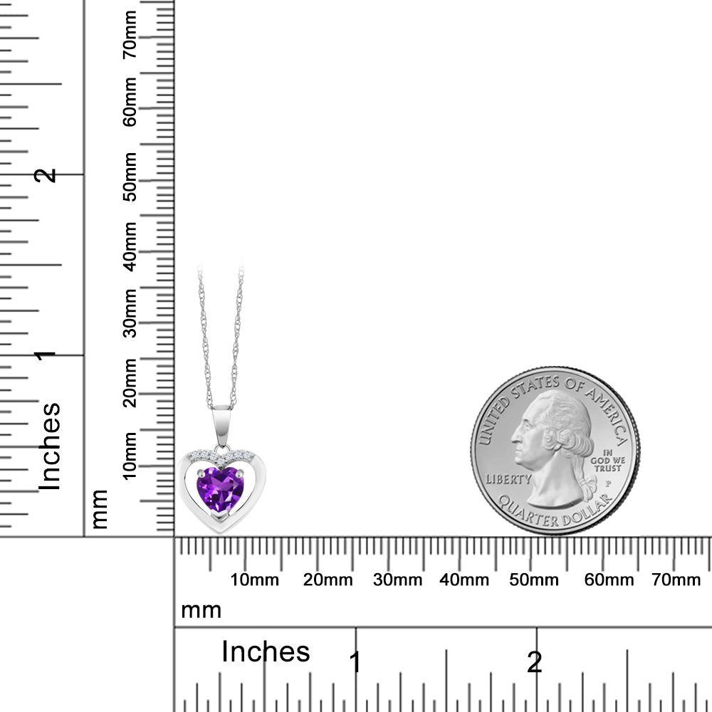 Amethyst - February_Pendant in 10K White Gold