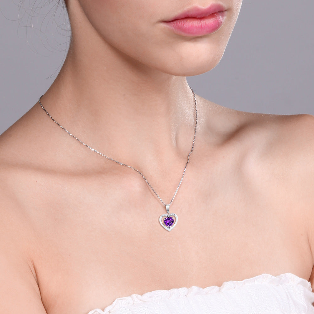Amethyst - February_Pendant in 10K White Gold