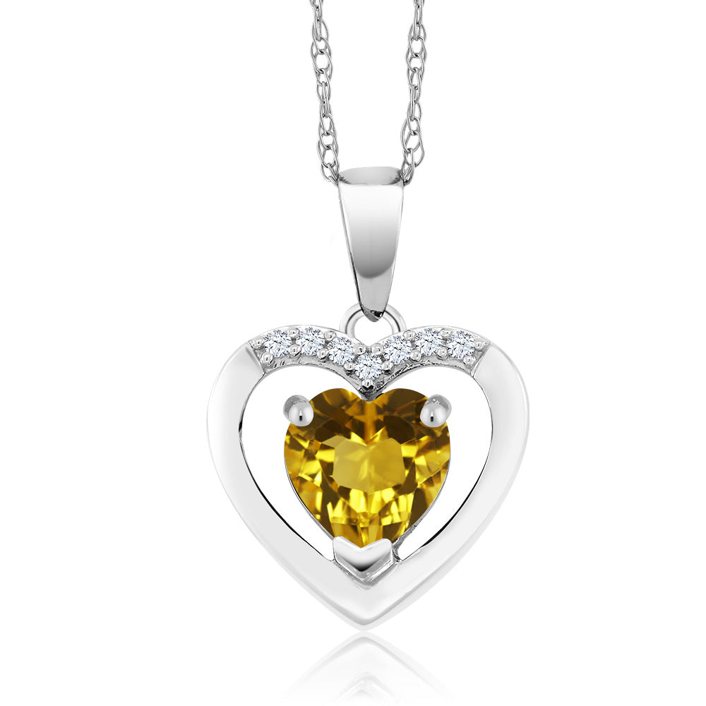 Citrine - November_Pendant in 10K White Gold