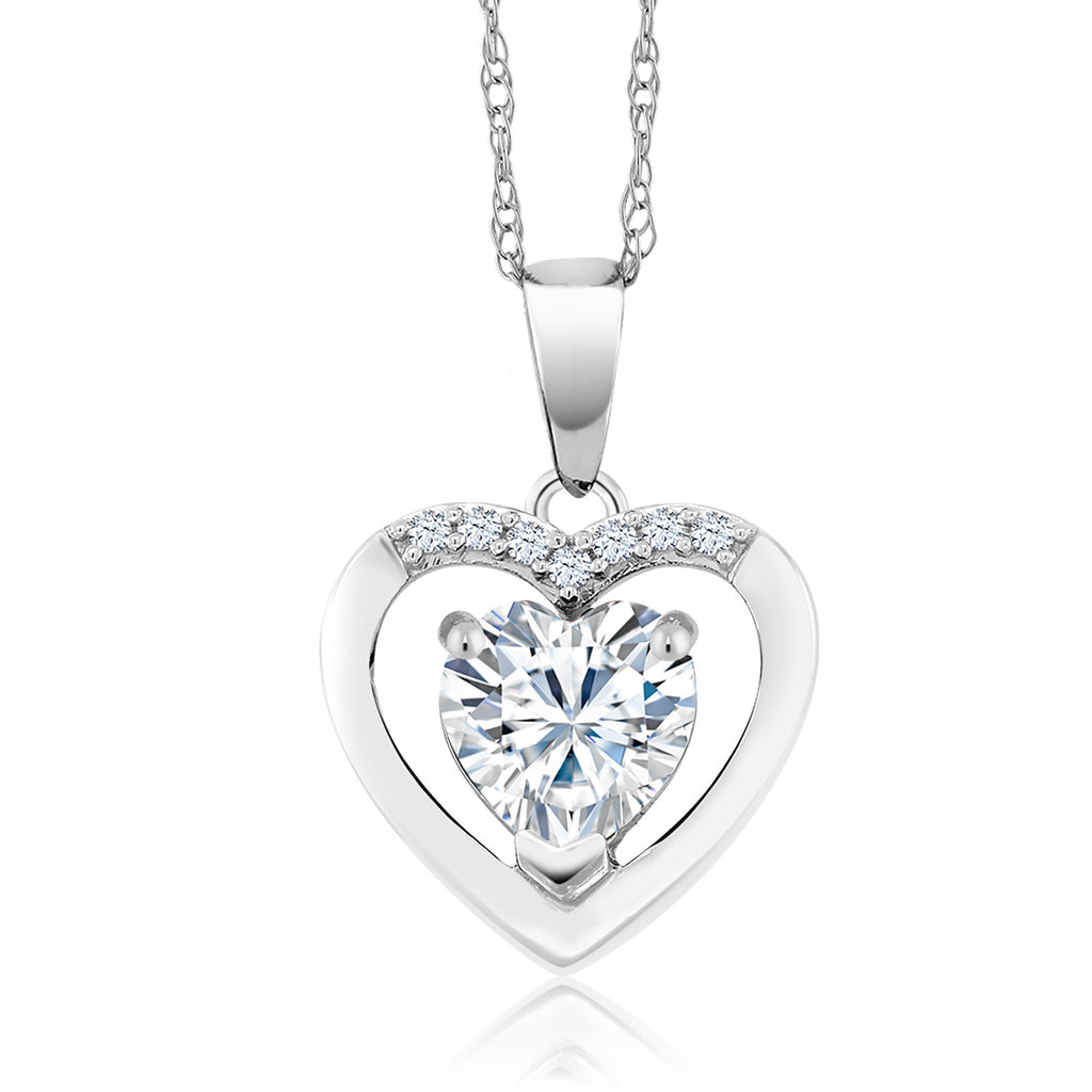 Moissanite - April_Pendant in 10K White Gold
