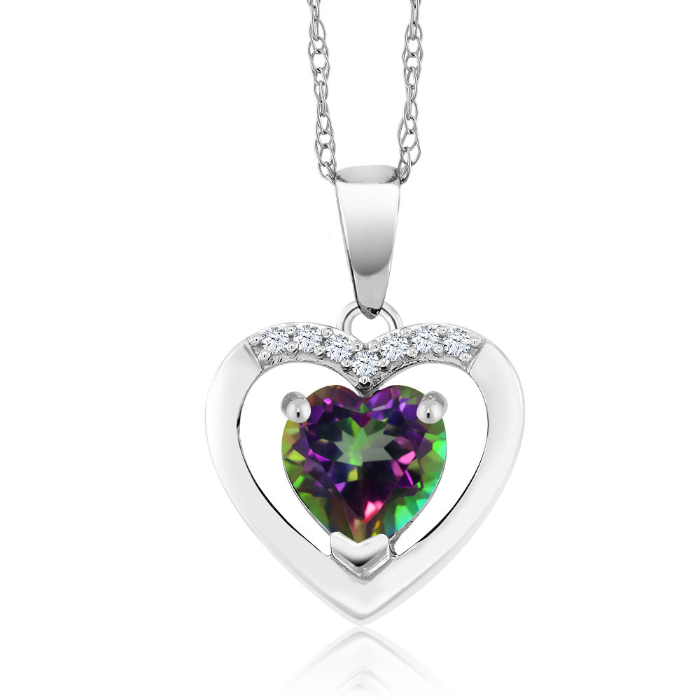 Green Mystic Topaz_Pendant in 10K White Gold