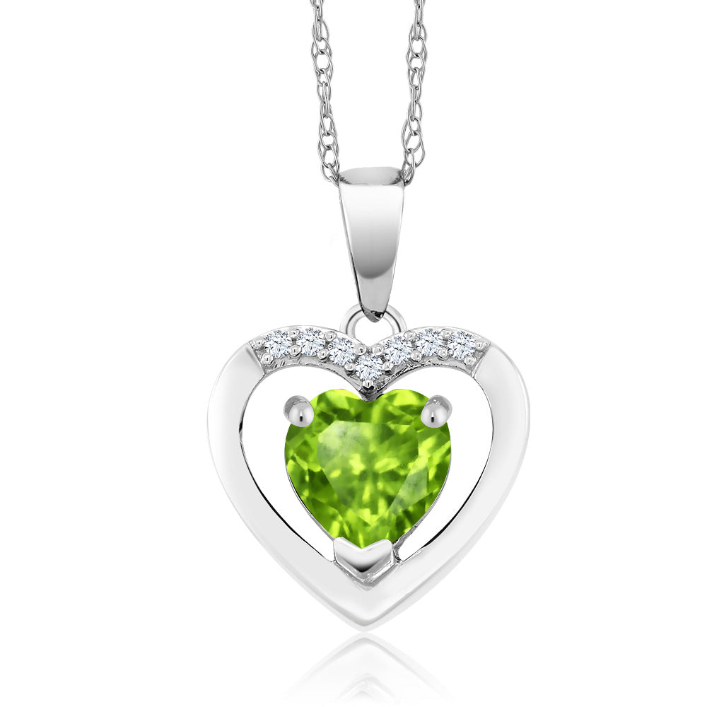Peridot - August_Pendant in 10K White Gold