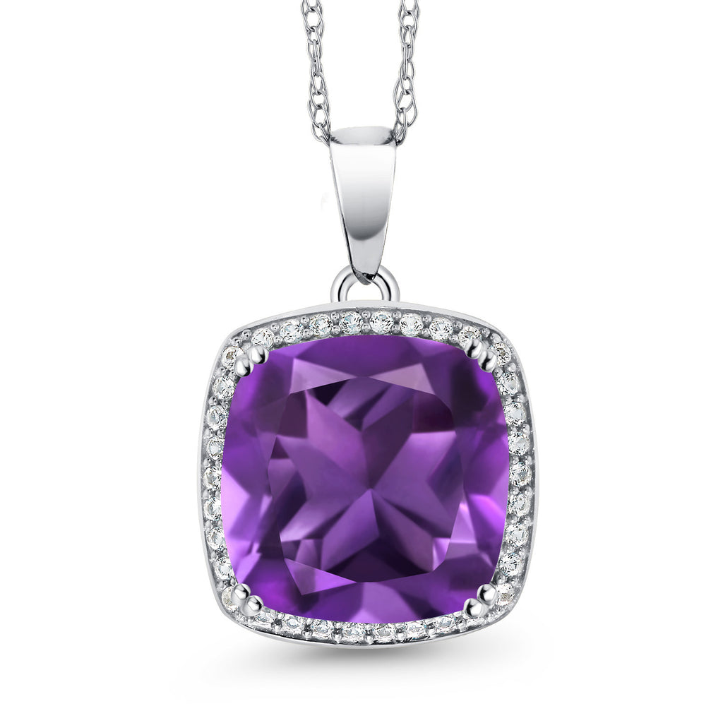 Amethyst - February_White Gold_Pendant in White Gold