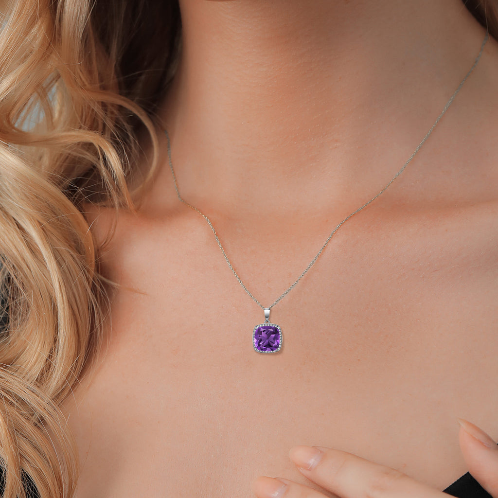 Amethyst - February_10K White Gold_Pendant in 10K White Gold