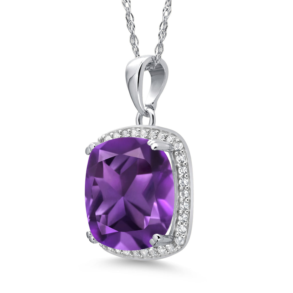 Amethyst - February_10K White Gold_Pendant in 10K White Gold