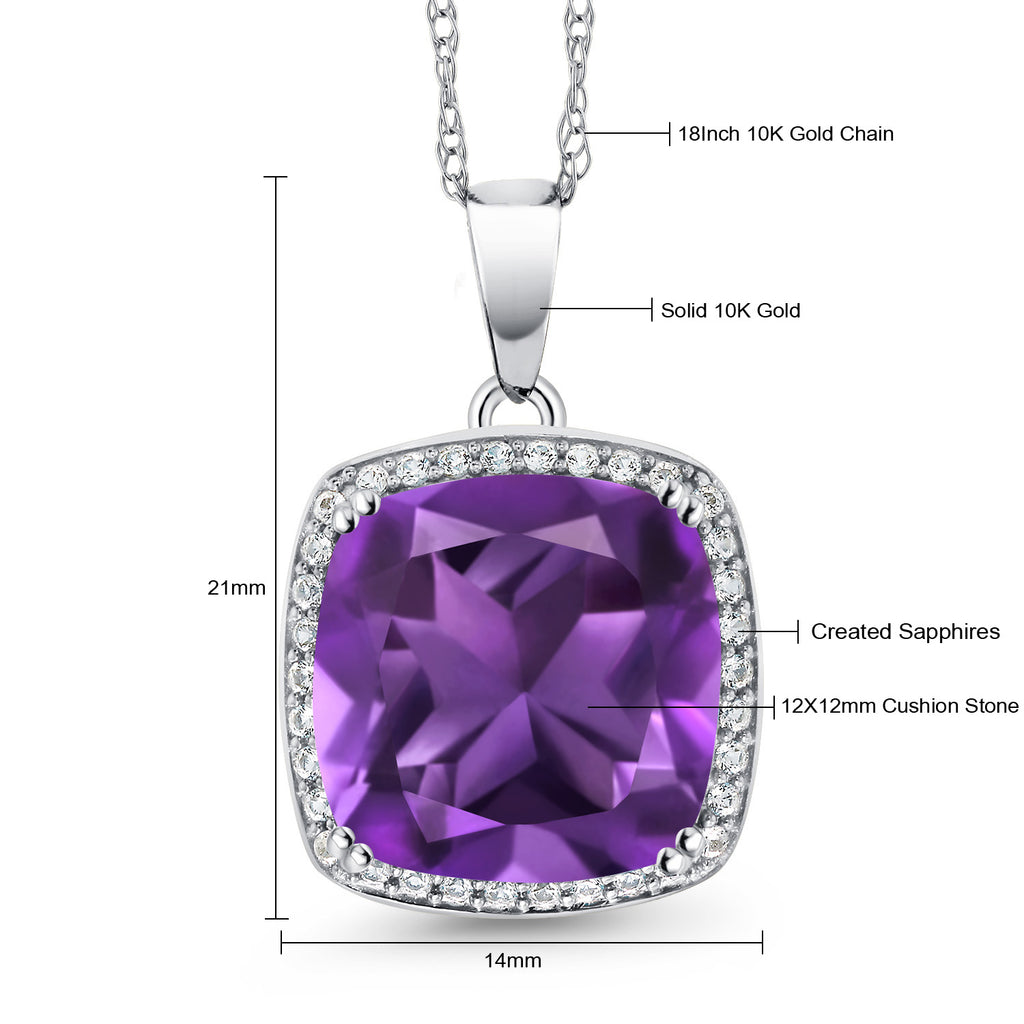 Amethyst - February_10K White Gold_Pendant in 10K White Gold