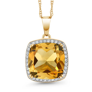 Citrine - November_Pendant in 10K Yellow Gold
