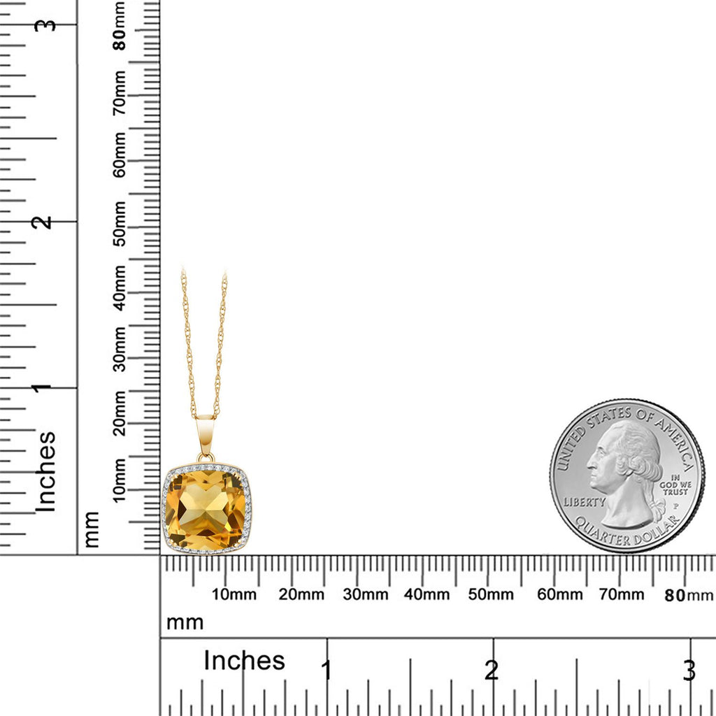 Citrine - November_Pendant in 10K Yellow Gold