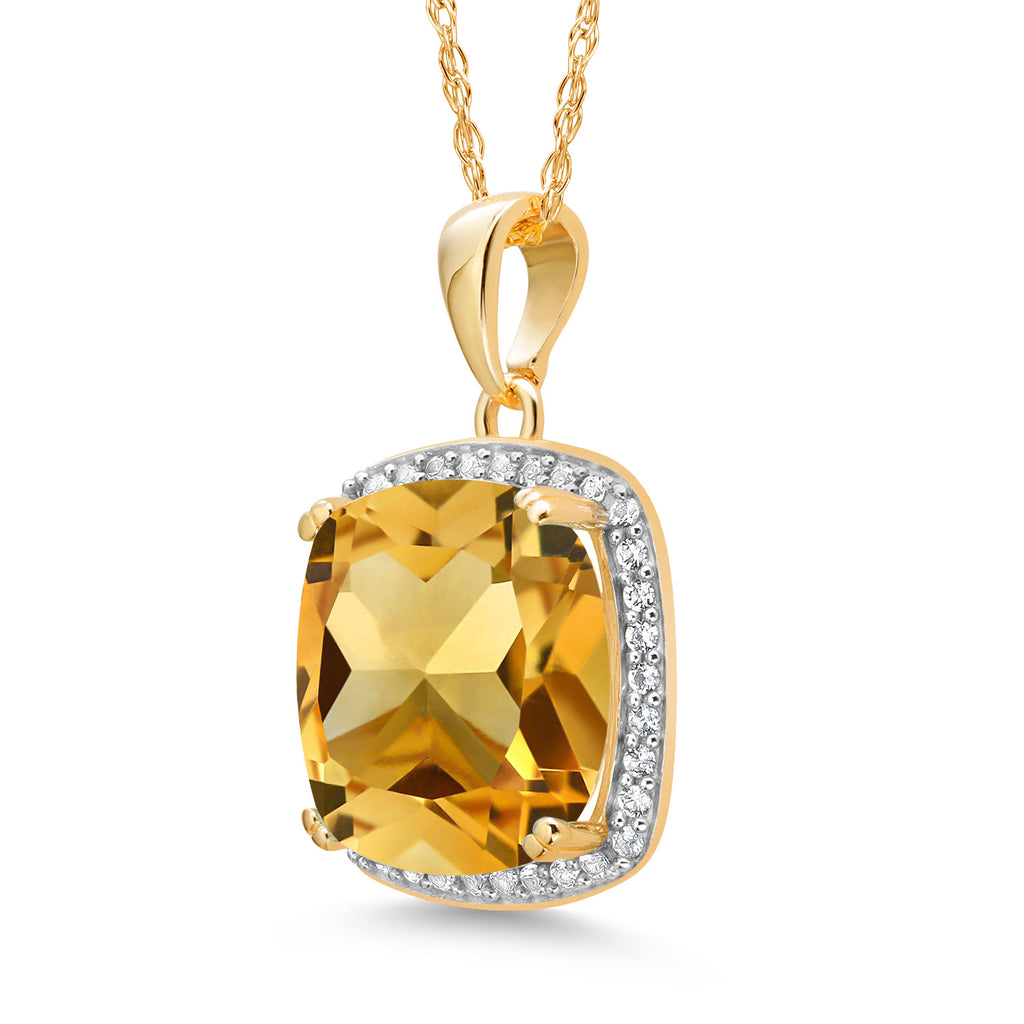 Citrine - November_Pendant in 10K Yellow Gold