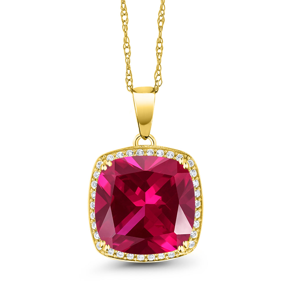 Created Ruby - July_10K Yellow Gold_Pendant in 10K Yellow Gold