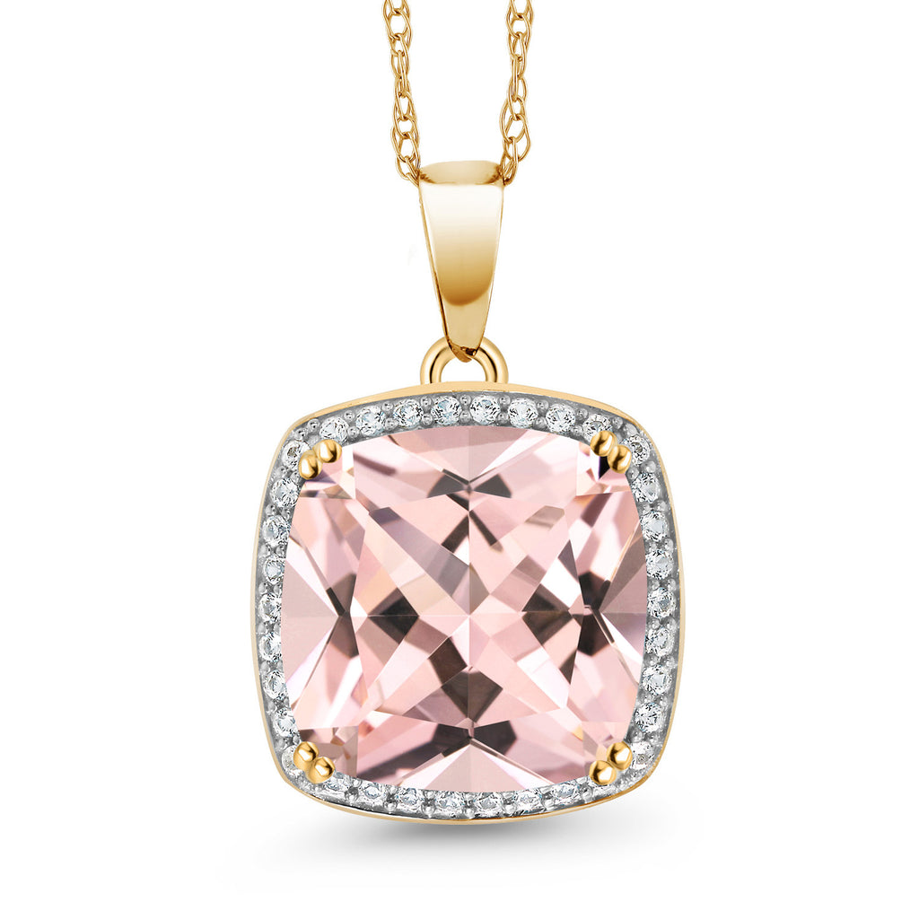 Nano Morganite - October_10K Yellow Gold_Pendant in 10K Yellow Gold