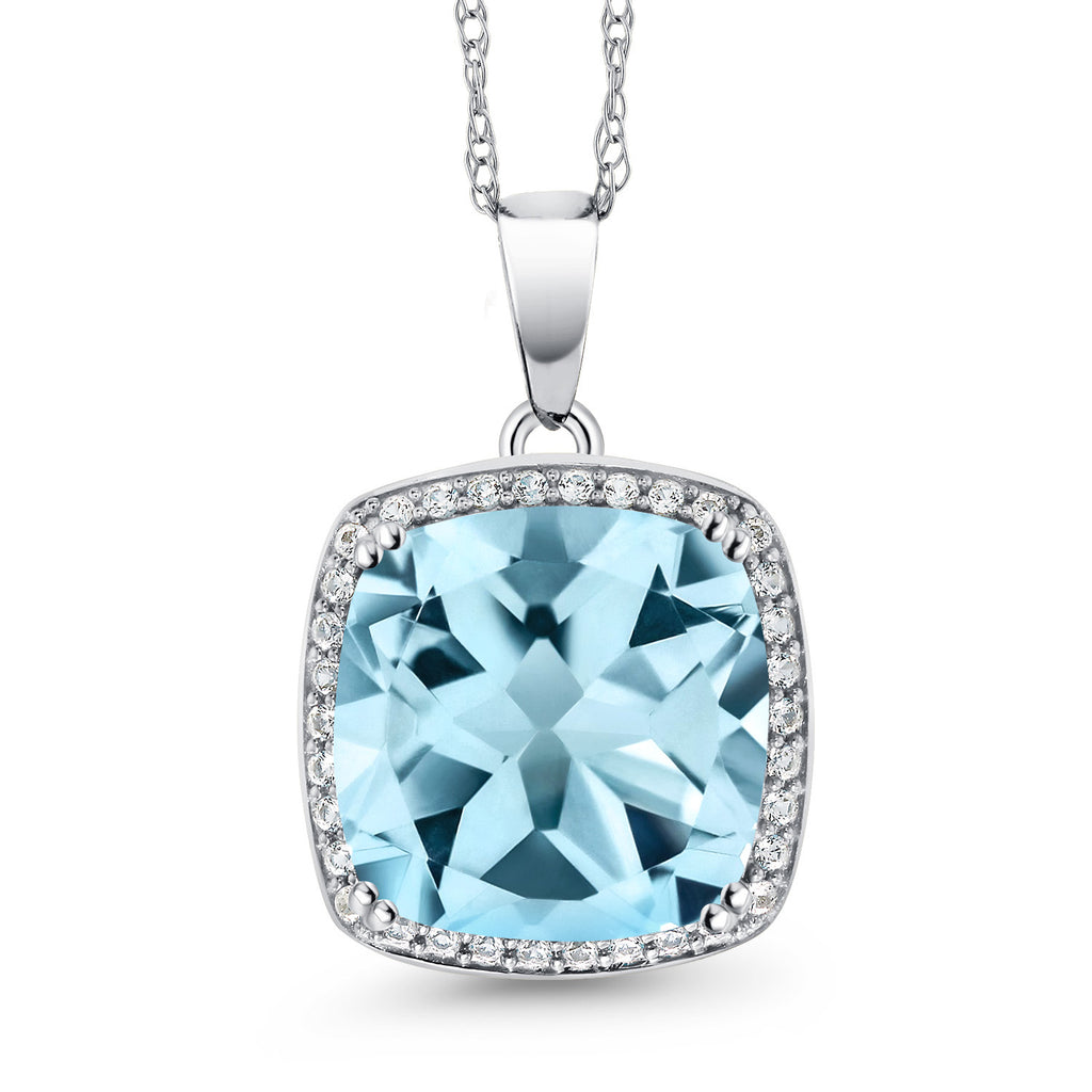 Sky Blue Topaz - November_10K White Gold_Pendant in 10K White Gold