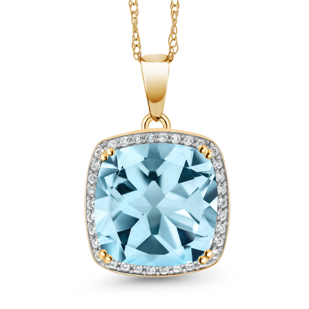 Sky Blue Topaz - November_10K Yellow Gold_Pendant in 10K Yellow Gold