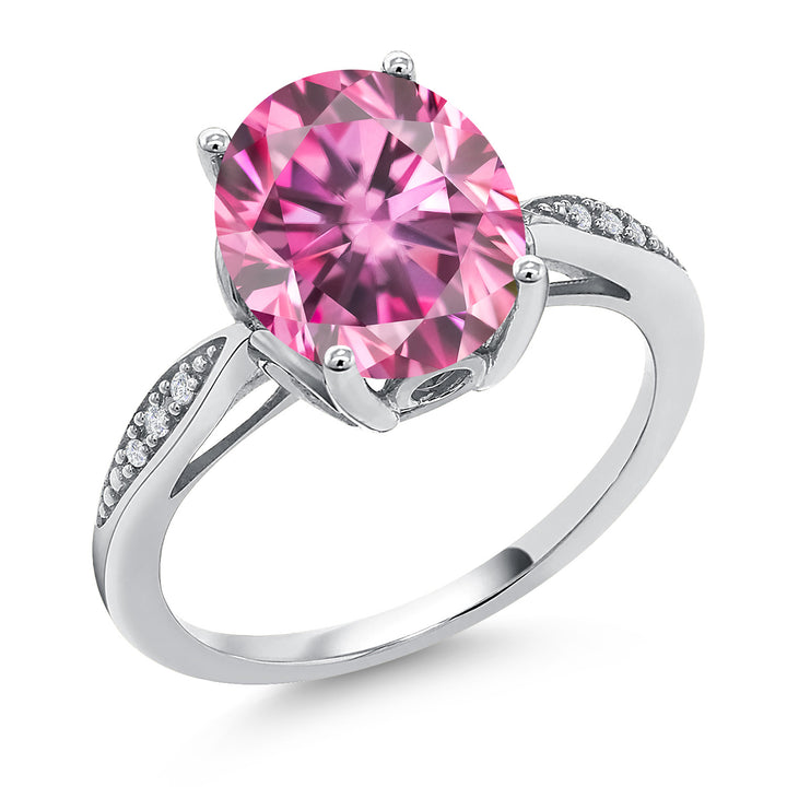 Pink Moissanite - April_5_Ring in 14K White Gold