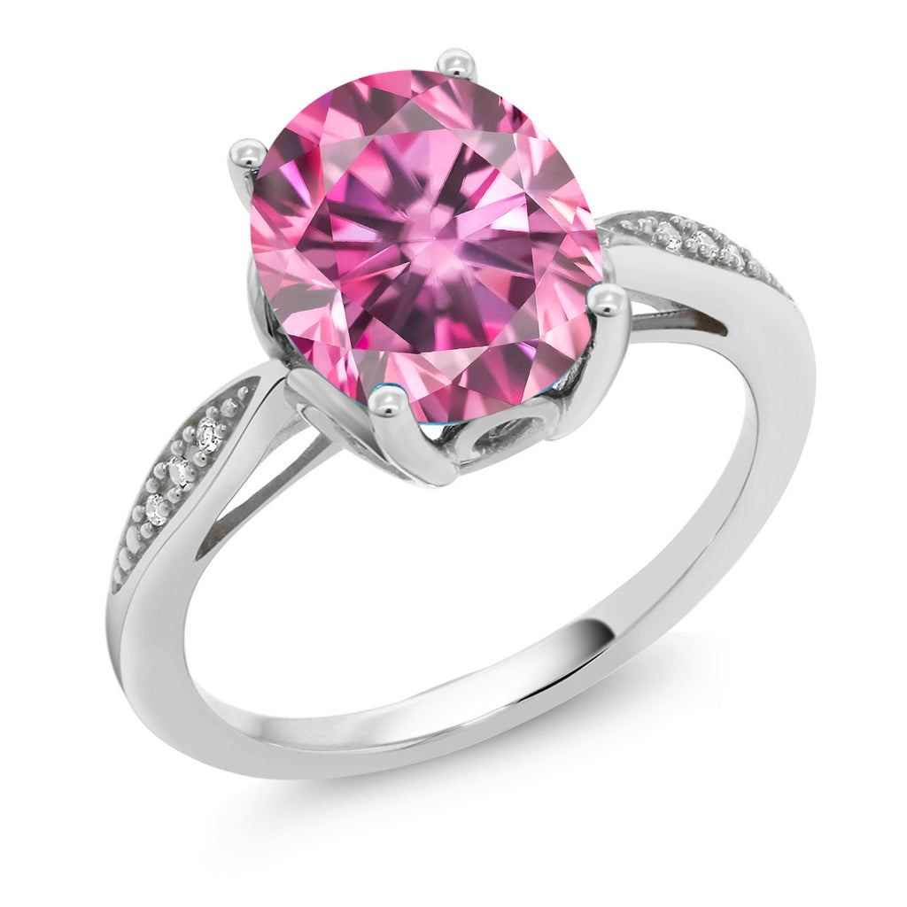 Pink Moissanite - April_8_Ring in 14K White Gold