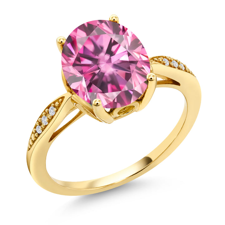 Pink Moissanite - April_5_Ring in 14K Yellow Gold