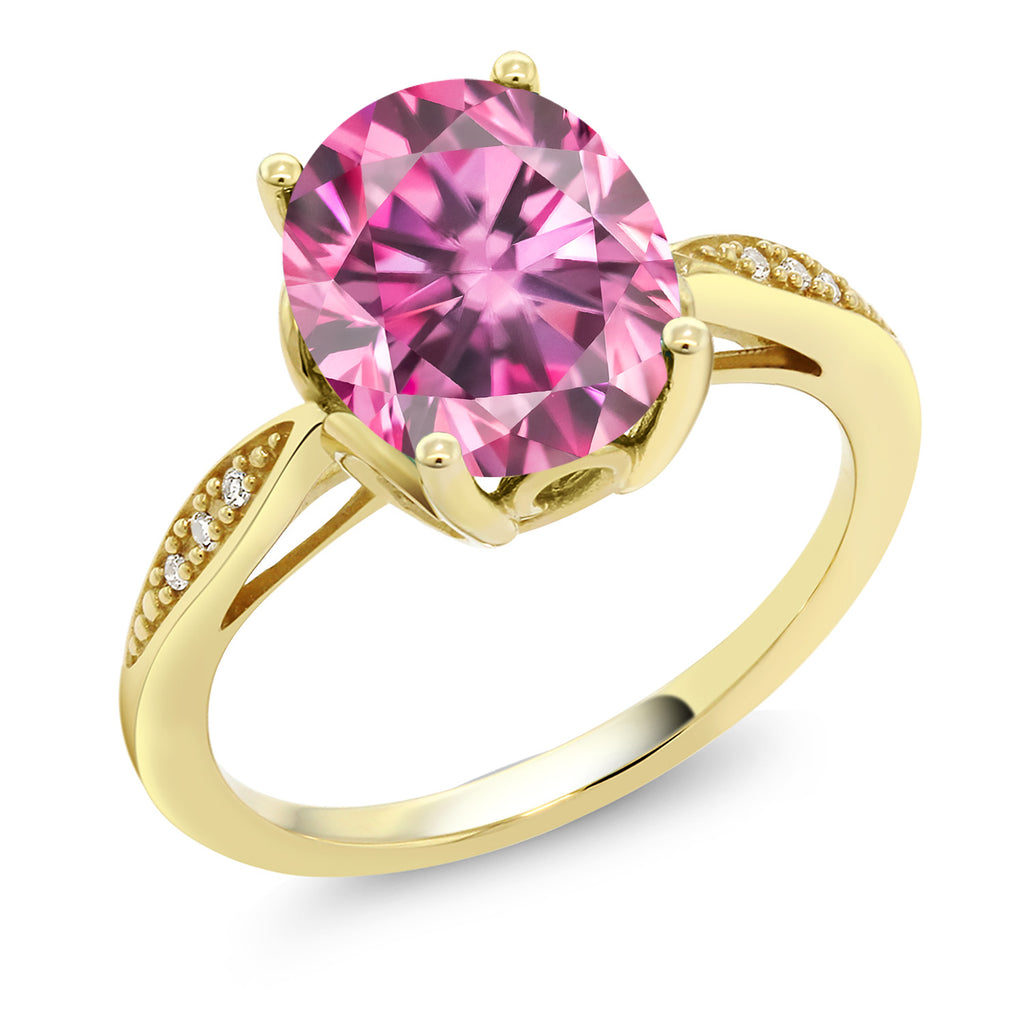 Pink Moissanite - April_9_Ring in 14K Yellow Gold