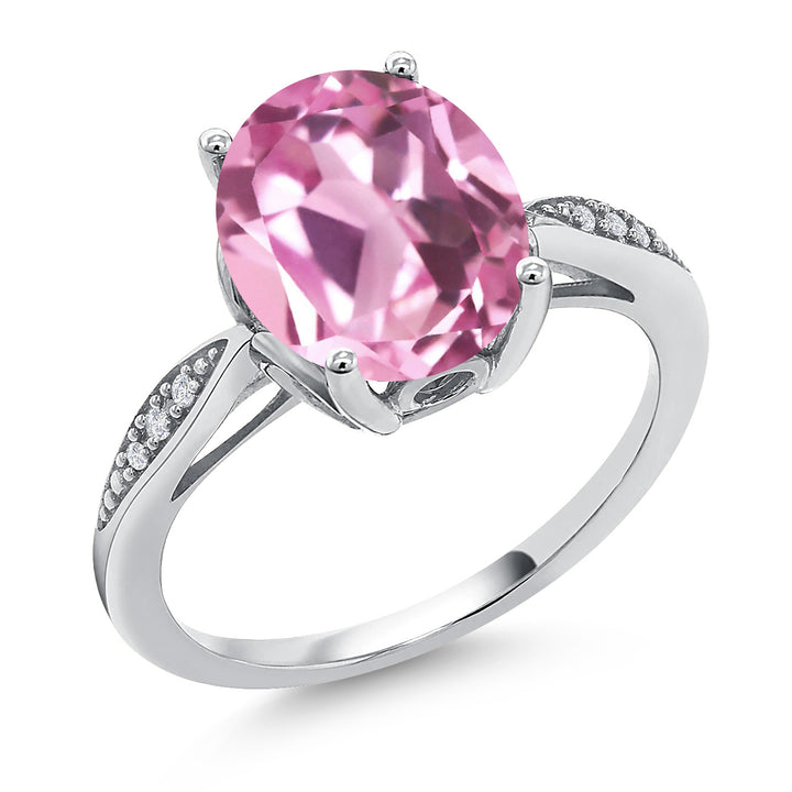 Light Pink Created Sapphire - September_5_Ring in 14K White Gold