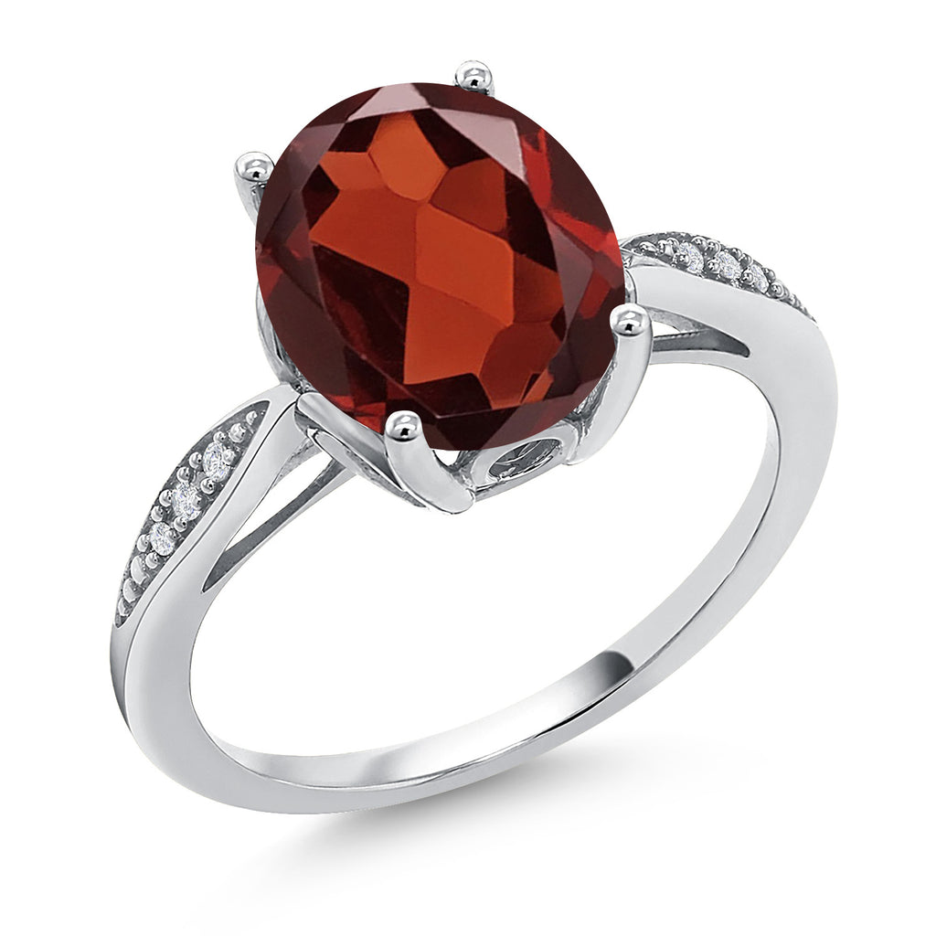 Garnet - January_6_Ring in 14K White Gold