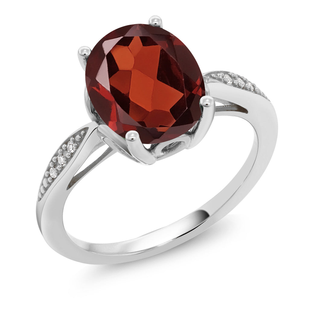 Garnet - January_6_Ring in 14K White Gold
