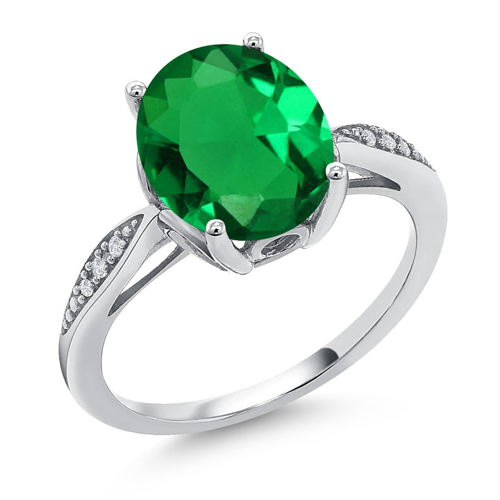 Nano Emerald - May_5_Ring in 14K White Gold