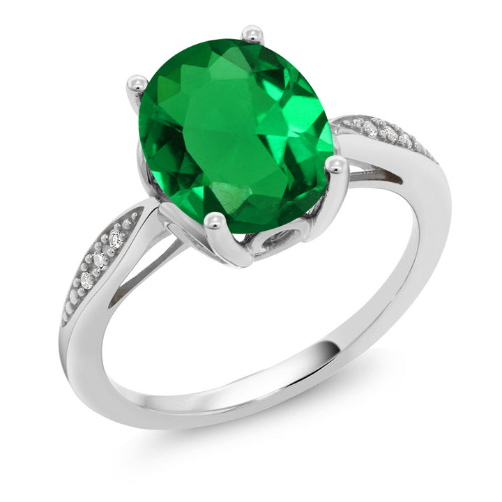 Nano Emerald - May_5_Ring in 14K White Gold