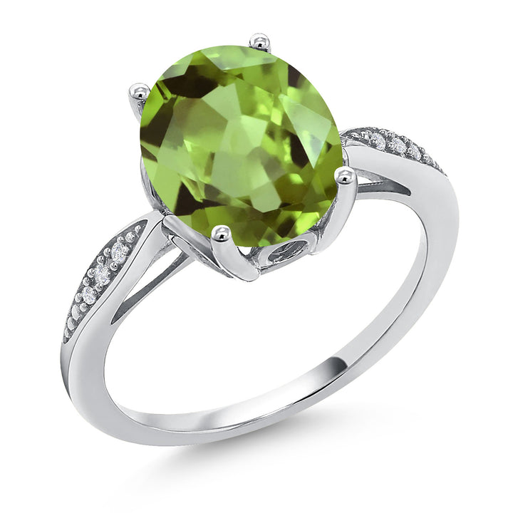 Peridot - August_9_Ring in 14K White Gold