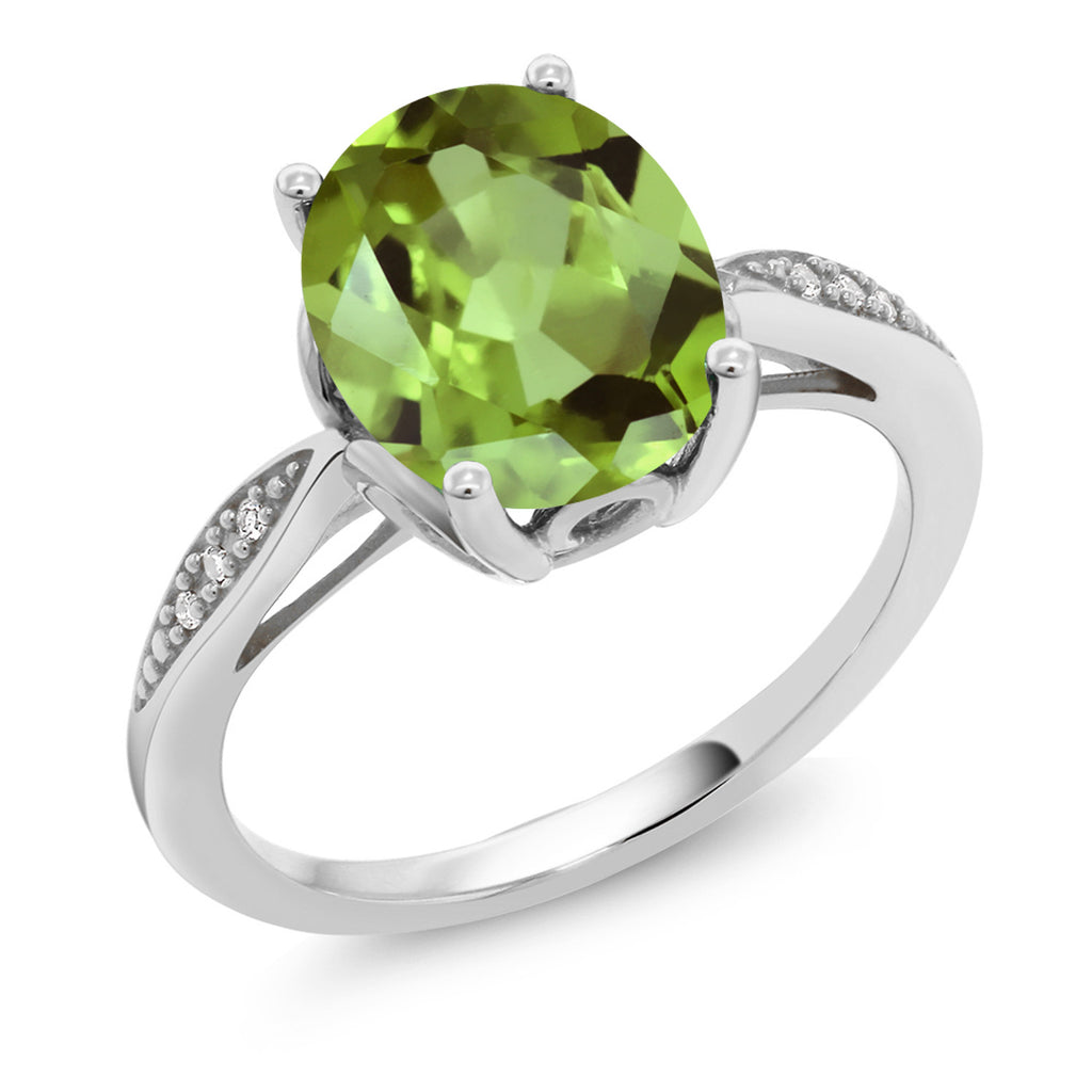 Peridot - August_6_Ring in 14K White Gold