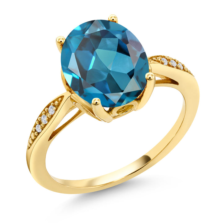 London Blue Topaz - November_5_Ring in 14K Yellow Gold